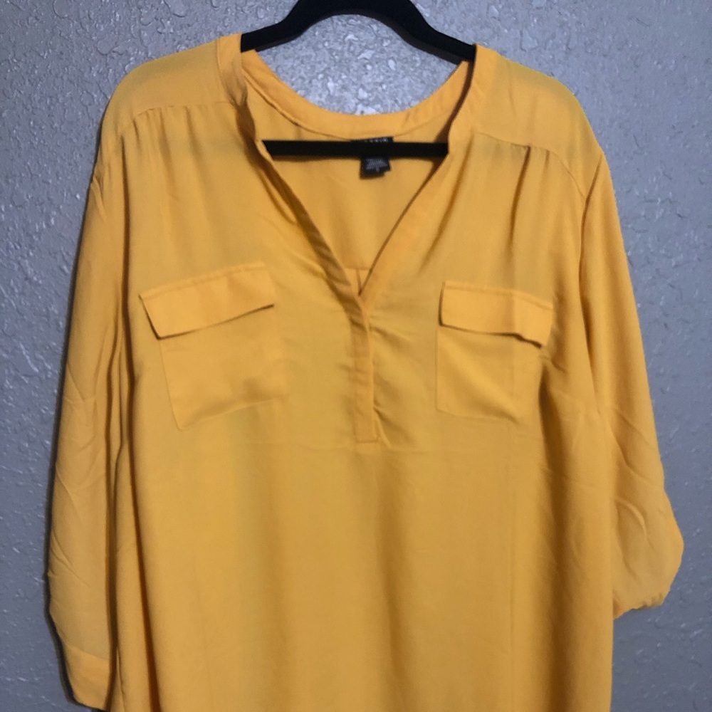Torrid Size 3 Mustard Georgette Blouse